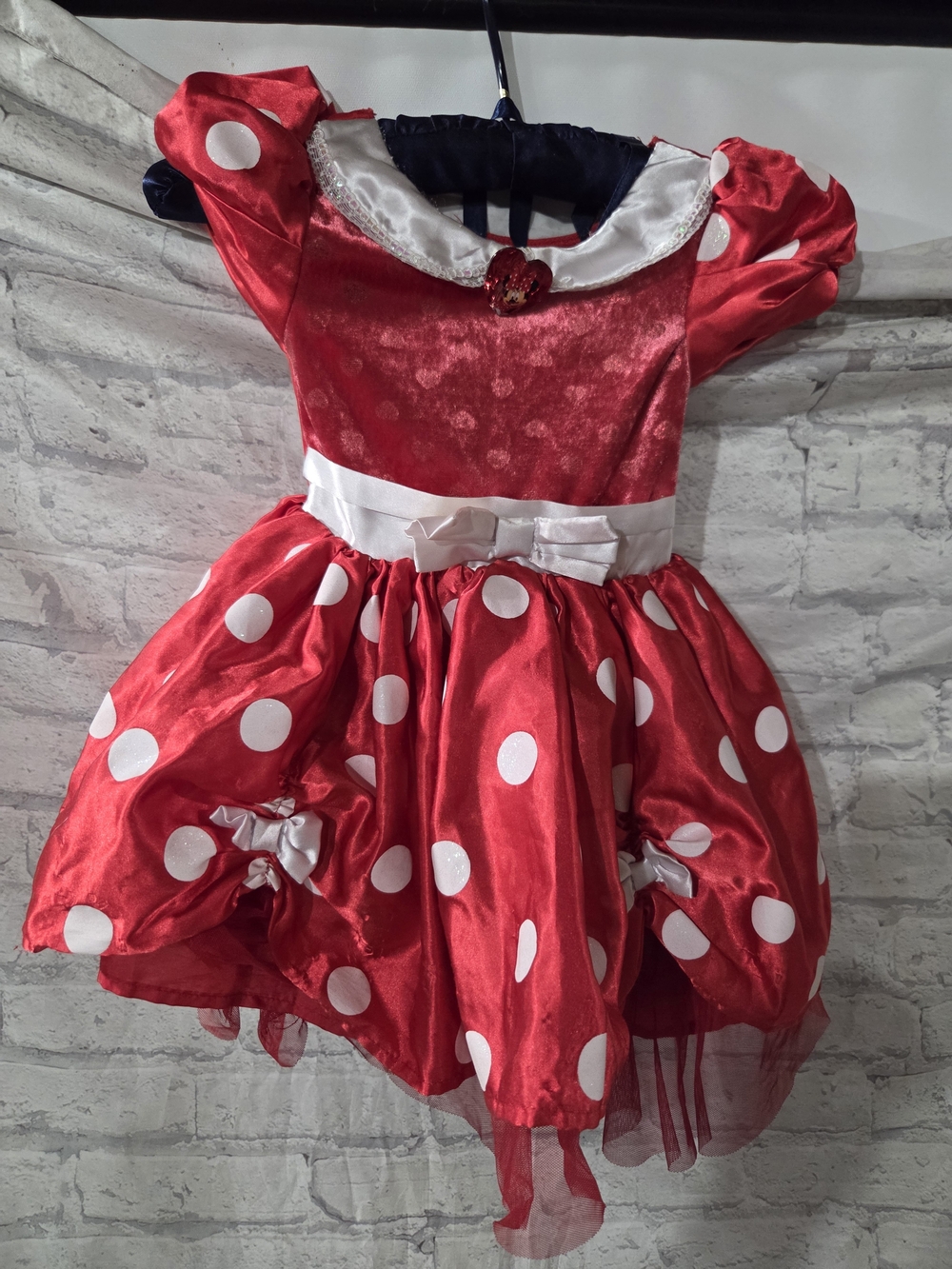 Disney Minnie Mouse Red and White Polka Dot Girls Costume Dress Size 3